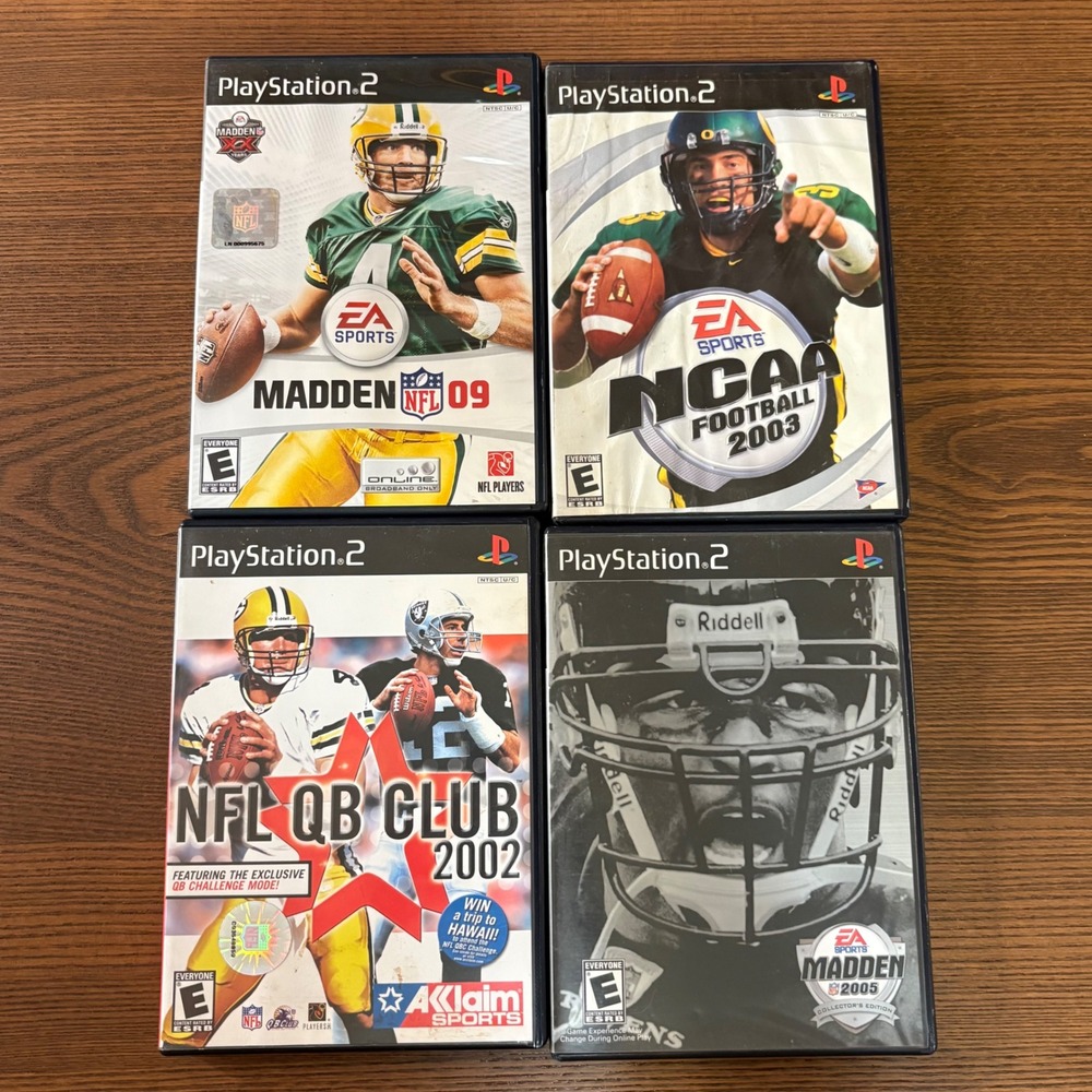 EA Sports Madden NFL NCAA Football 4 Game Bundle PS2 Good Condition Retro Sports